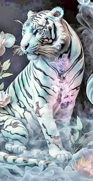 Diamond Painting Weisser Tiger